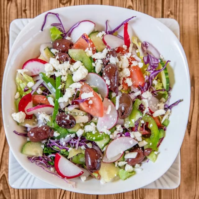 Tray of Greek  Salad.